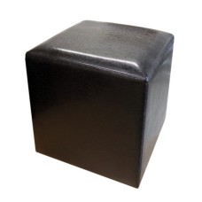 Taburet Cub Piele Wenge, 38 x 42 x 38 cm